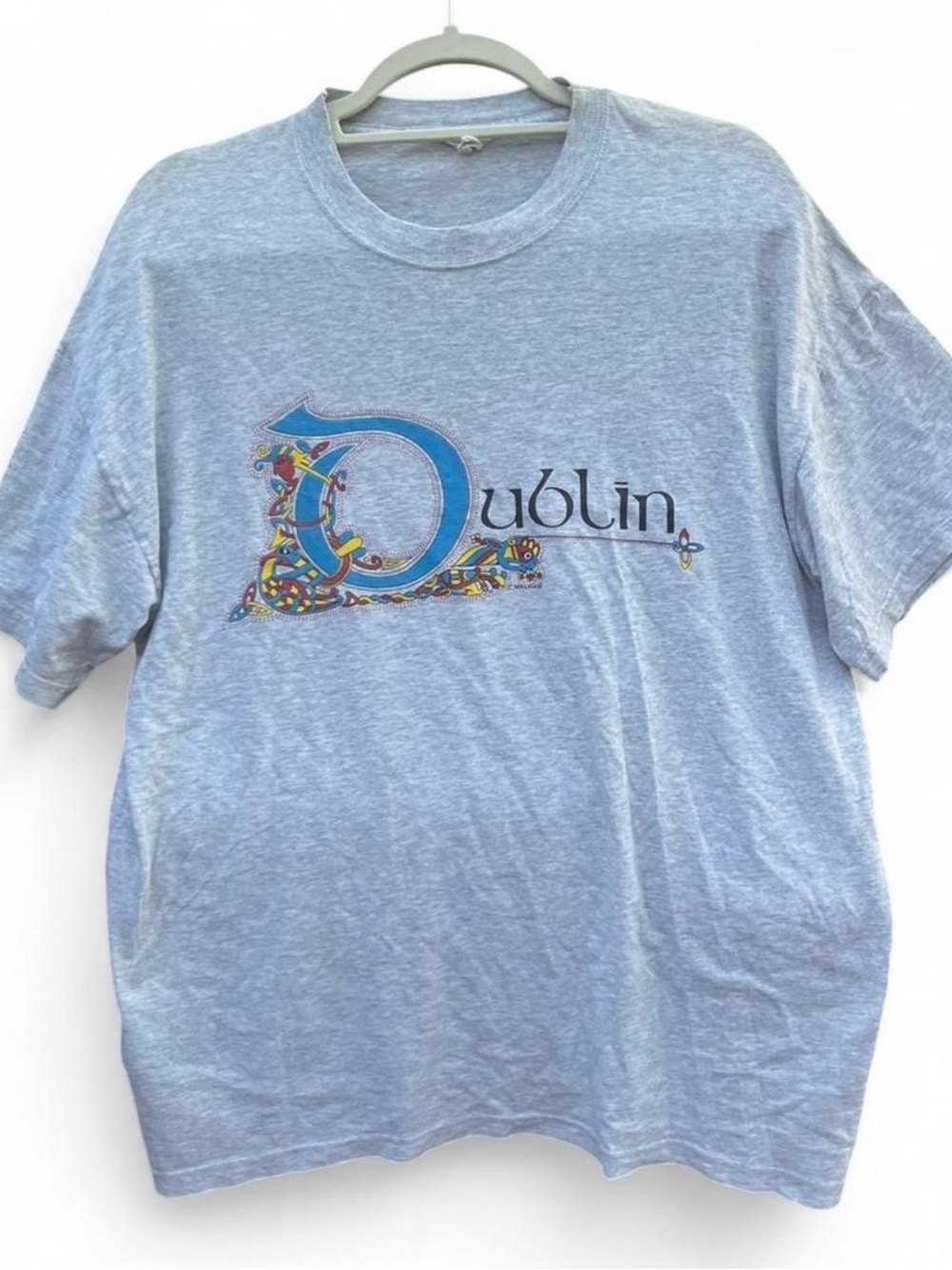 Vintage Best Dublin Graphic Crew Neck T-Shirt - Light Gray